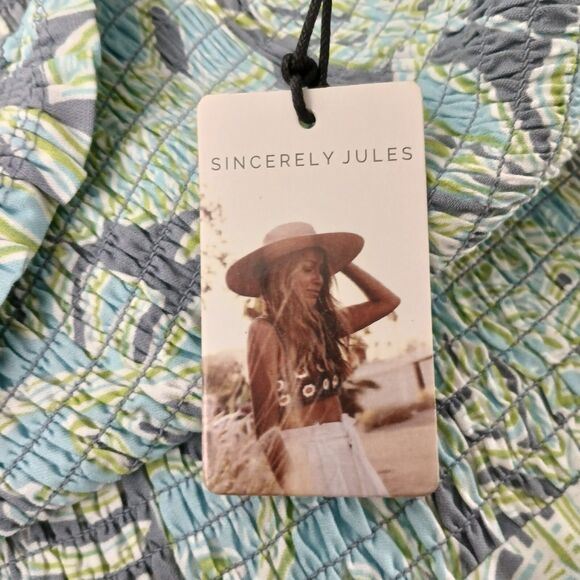 NWT Floral Maxi Dress Tube Smock Top Open Sides Beachy Boho Women's Size Large - Picture 12 of 13